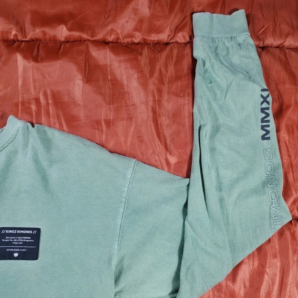 Kingz MMXI Long Sleeve T-Shirt Green Premium Wear Made in USA Size‎ Medium BJJ - Picture 7 of 15